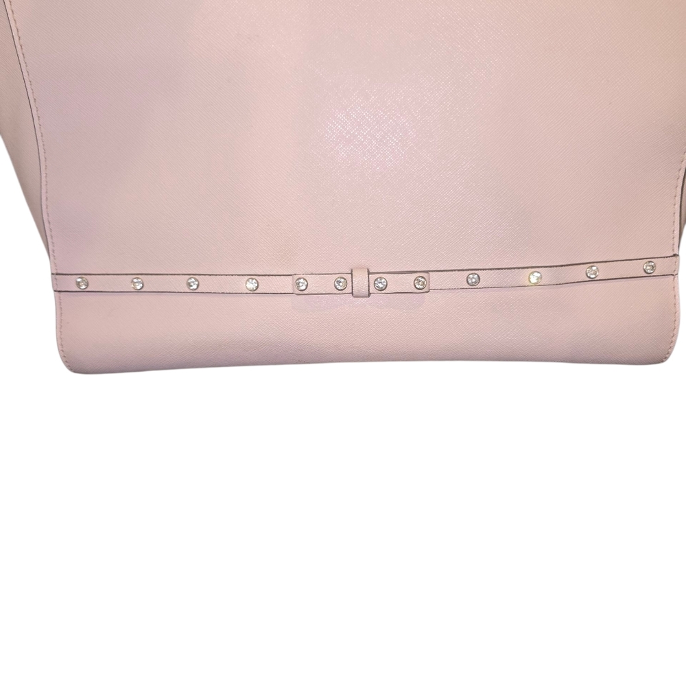 Kate Spade Light Pink Tote with Floral Bow EUC UNBRANDED DUSTY - Picture 10 of 16